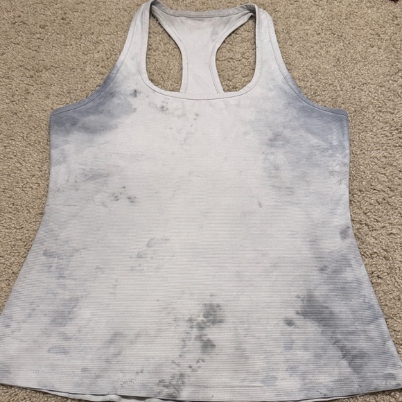 LSKD Racer Back Tie Dye Shirt Gray White Sporty Athletic - Picture 1 of 6